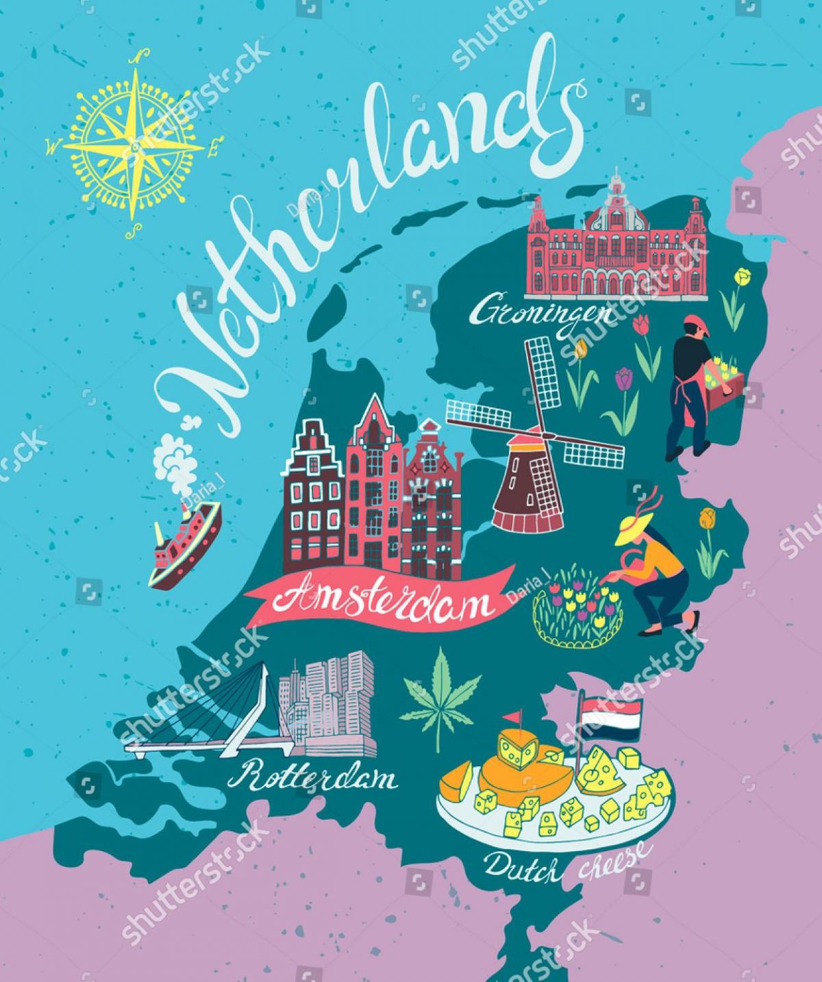 Niederlande touristische Attraktionen Karte