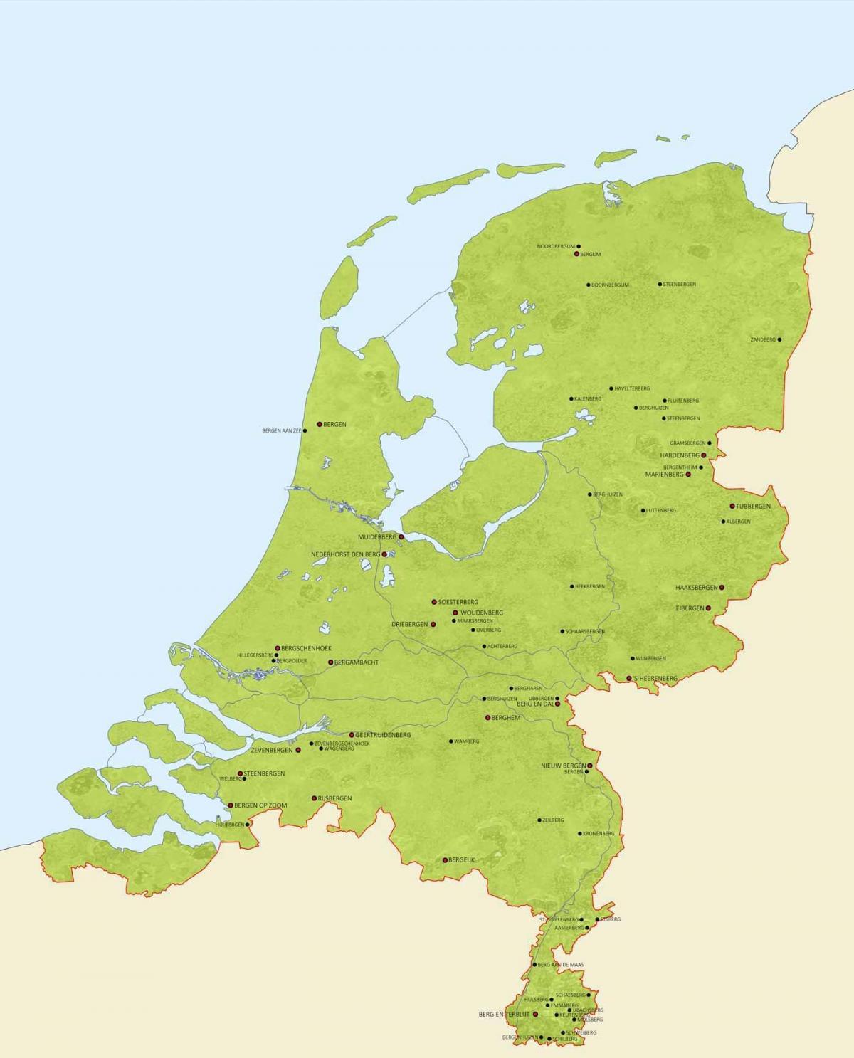 Berge in der Niederlande Karte
