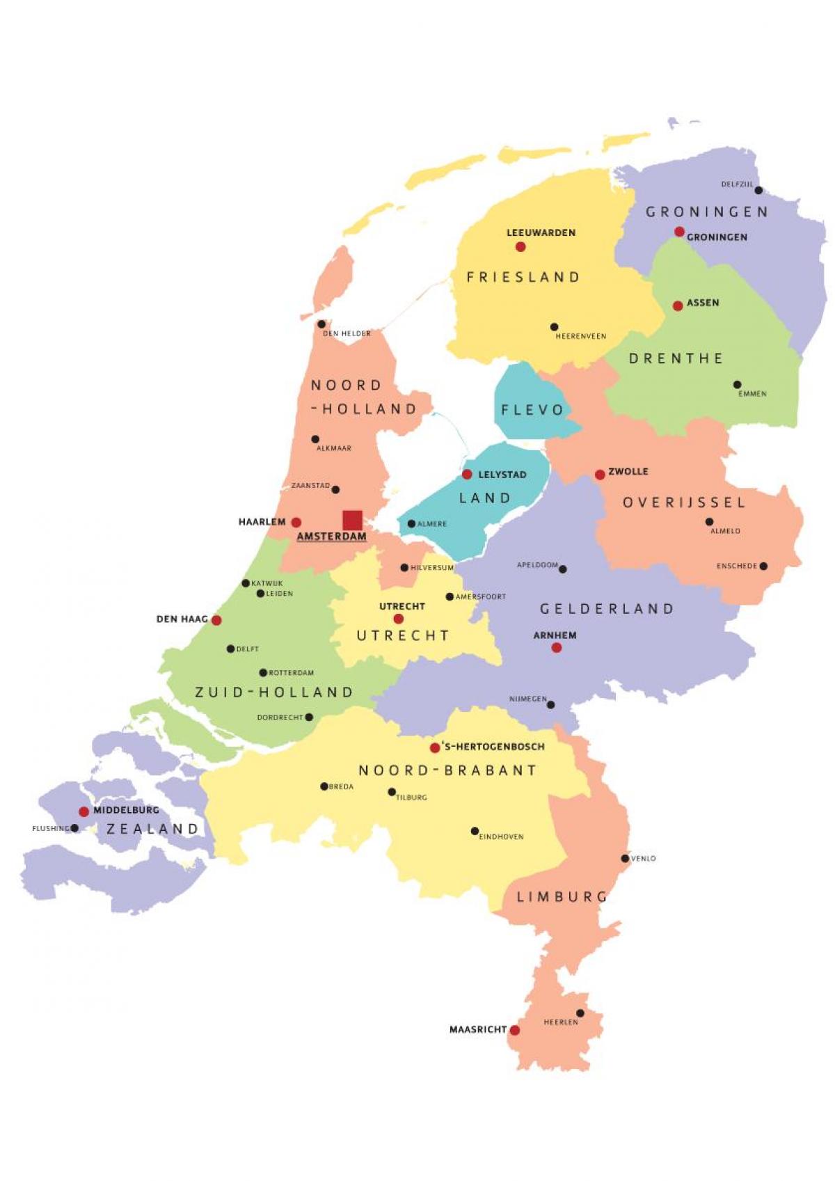 Niederlande administrative Karte