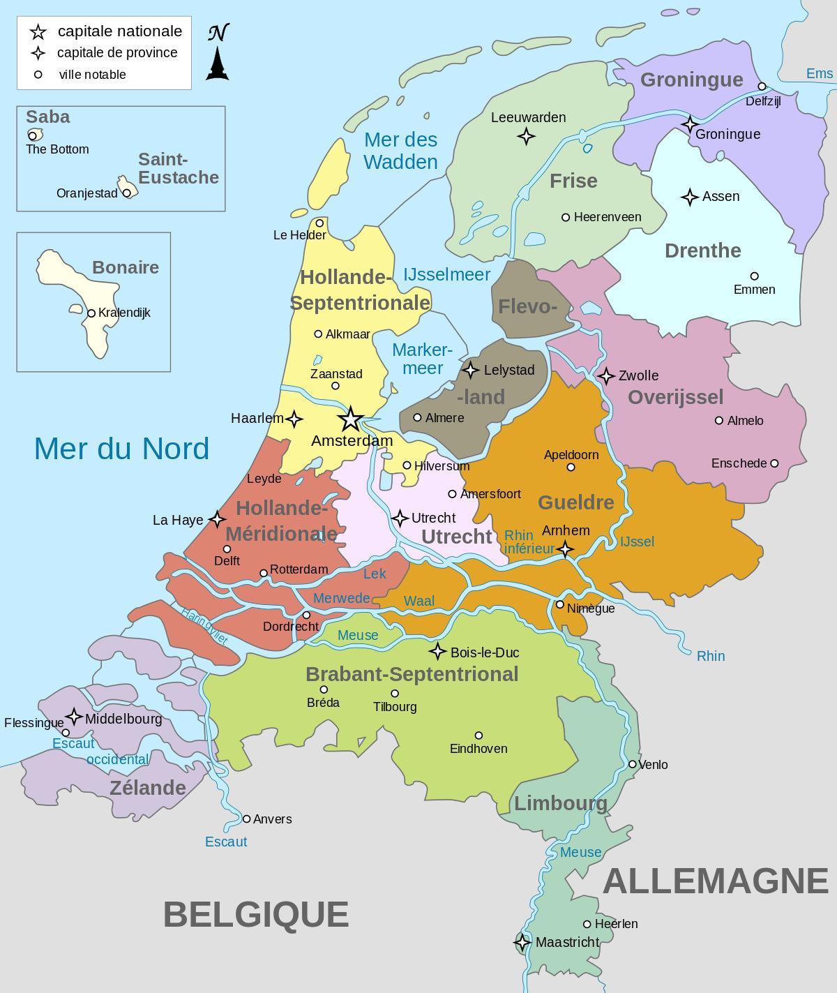 Niederlande Gebiete Karte