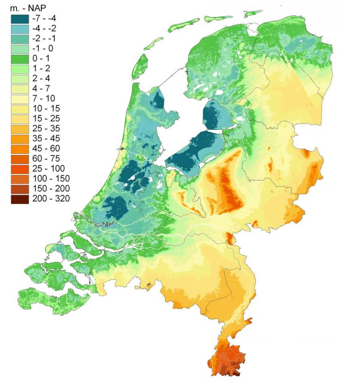 Topographische Karte der Niederlande